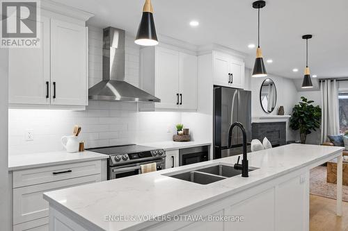 22 Harvard Avenue, Ottawa, ON - Indoor Photo Showing Kitchen With Stainless Steel Kitchen With Double Sink With Upgraded Kitchen