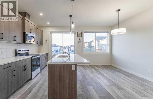 449 Chinook Winds View Sw, Airdrie, AB - Indoor Photo Showing Kitchen With Double Sink With Upgraded Kitchen