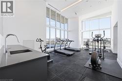 Exercise room with a high ceiling - 