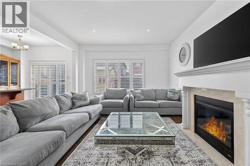 63 Chamomile Drive, Hamilton, ON - Indoor Photo Showing Living Room With Fireplace