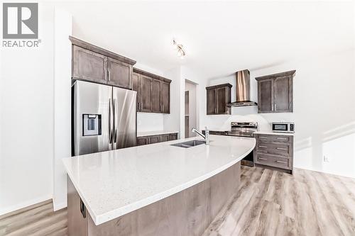 140 Carringham Road Nw, Calgary, AB - Indoor Photo Showing Kitchen With Double Sink With Upgraded Kitchen