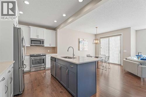 Bright, open kitchen - 308 Chaparral Valley Way Se, Calgary, AB - Indoor Photo Showing Kitchen With Stainless Steel Kitchen With Double Sink With Upgraded Kitchen