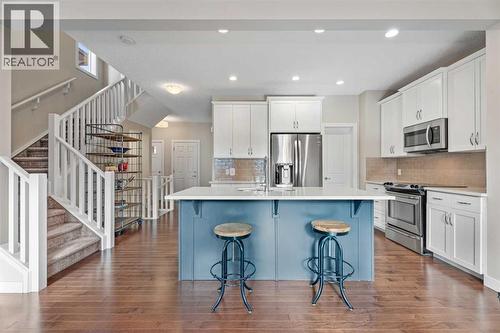 Stainless steel appliances - 308 Chaparral Valley Way Se, Calgary, AB - Indoor Photo Showing Kitchen With Stainless Steel Kitchen With Upgraded Kitchen