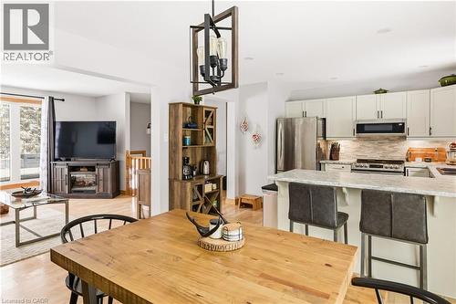 Dining space featuring light wood finished floors - 230 Saugeen Street, Grey Highlands, ON - Indoor