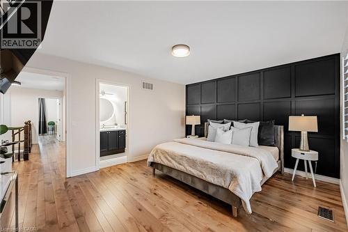 Dining space featuring light wood finished floors and recessed lighting - 5056 New Street Unit# 21, Burlington, ON - Indoor Photo Showing Bedroom