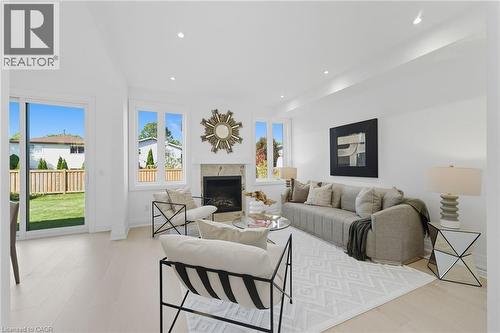 161 Pike Creek Drive, Cayuga, ON - Indoor Photo Showing Living Room With Fireplace