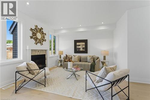 161 Pike Creek Drive, Cayuga, ON - Indoor Photo Showing Living Room With Fireplace