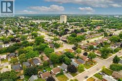 Aerial perspective of suburban area - 