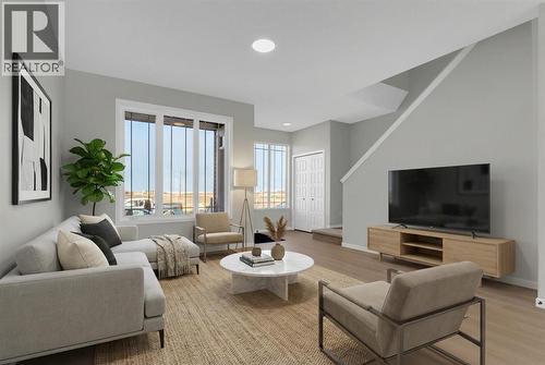 Virtually Staged Living - 15 Corner Glen Drive Ne, Calgary, AB - Indoor Photo Showing Living Room