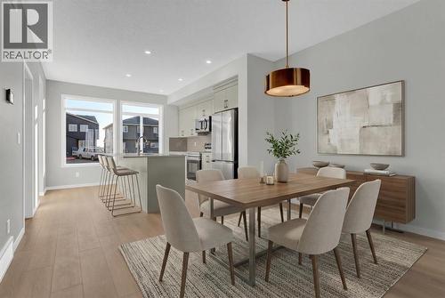 Virtually Staged Dining - 15 Corner Glen Drive Ne, Calgary, AB - Indoor Photo Showing Dining Room