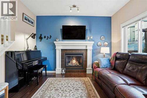 160 Sage Valley Circle Nw, Calgary, AB - Indoor Photo Showing Living Room With Fireplace