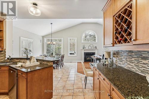 6409 Western Skies Way, Mississauga, ON - Indoor Photo Showing Kitchen With Fireplace