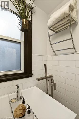 3 pc bathroom w/ stand alone tub for Primary - 17 Gary Avenue, Hamilton, ON - Indoor Photo Showing Bathroom