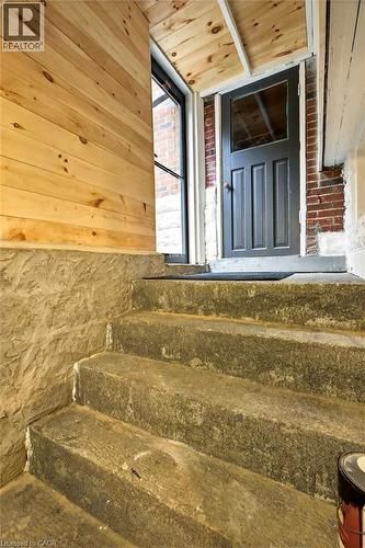 separate access from the garage to the fin'd basement - 17 Gary Avenue, Hamilton, ON - Outdoor With Exterior