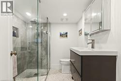 Tasteful finishes in the basement 3 pce bathroom - 