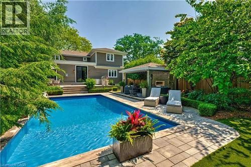 640 George Street, Burlington, ON - Outdoor With In Ground Pool With Deck Patio Veranda With Backyard