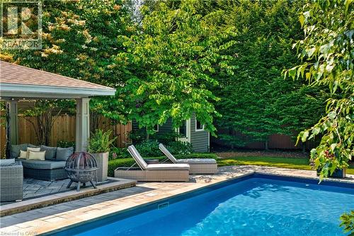640 George Street, Burlington, ON - Outdoor With In Ground Pool With Deck Patio Veranda With Backyard