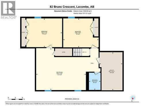 Basement level layout - 82 Bruns Crescent, Lacombe, AB - Other