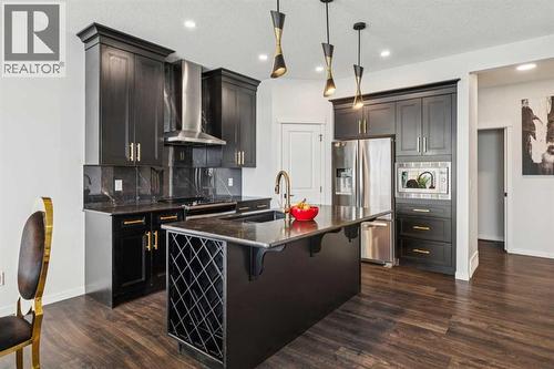 86 Creekside Way Sw, Calgary, AB - Indoor Photo Showing Kitchen With Stainless Steel Kitchen With Upgraded Kitchen