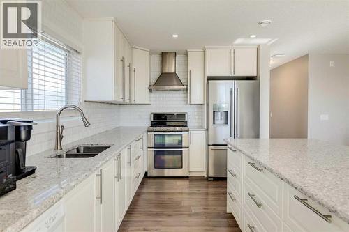 123 Marquis Green Se, Calgary, AB - Indoor Photo Showing Kitchen With Double Sink With Upgraded Kitchen