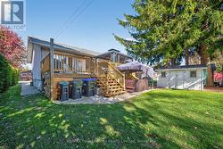Large deck overlooking the backyard - 