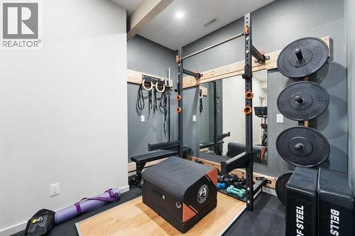 35 Aspenshire Drive Sw, Calgary, AB - Indoor Photo Showing Gym Room