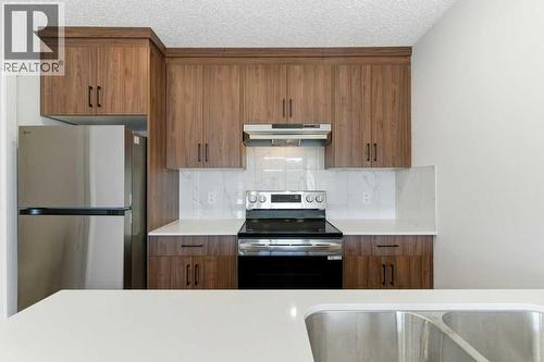 102, 156 Park Street, Cochrane, AB - Indoor Photo Showing Kitchen With Double Sink