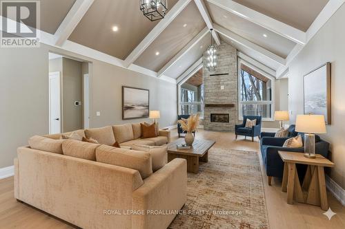 160 Sumcot Drive, Trent Lakes, ON - Indoor Photo Showing Living Room With Fireplace