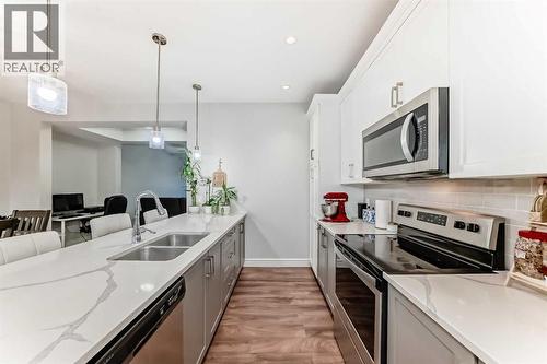 10097 46 Street Ne, Calgary, AB - Indoor Photo Showing Kitchen With Stainless Steel Kitchen With Double Sink With Upgraded Kitchen