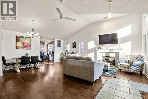 Spacious LVR with an abundance of natural light. Gas fireplace - 830 Westmount Drive, Strathmore, AB - Indoor Photo Showing Living Room
