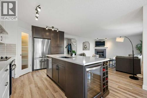 141 Lavender Link, Chestermere, AB - Indoor Photo Showing Kitchen With Upgraded Kitchen