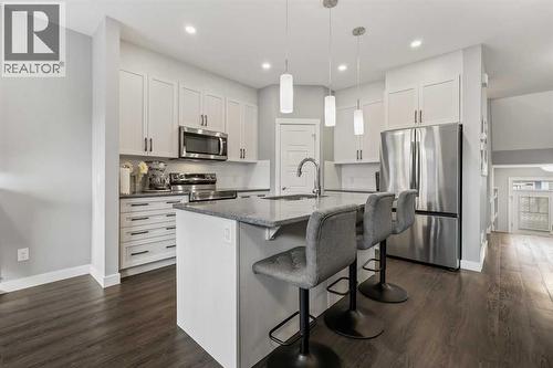 3 Sage Bluff Heights Nw, Calgary, AB - Indoor Photo Showing Kitchen With Stainless Steel Kitchen With Upgraded Kitchen