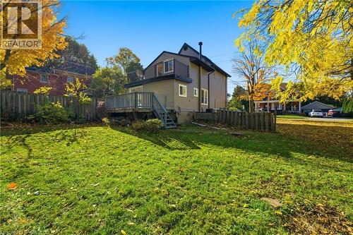 Rear view of property featuring stairs and a deck - 4255 William Street, Beamsville, ON - Outdoor