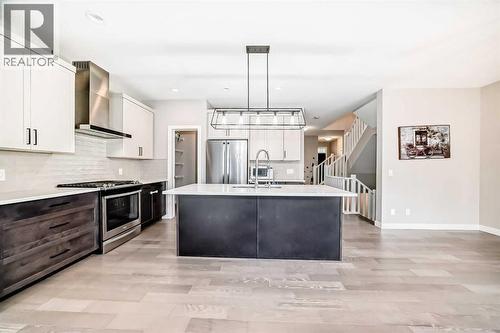 41 Shawnee Green Sw, Calgary, AB - Indoor Photo Showing Kitchen With Stainless Steel Kitchen With Upgraded Kitchen