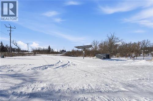 View of yard covered in snow - 4905 #3 Highway, Cayuga, ON 