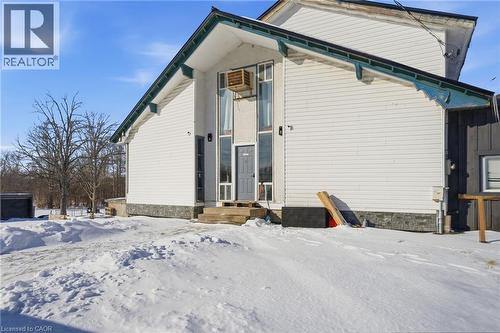 View of snow covered rear of property - 4905 #3 Highway, Cayuga, ON 