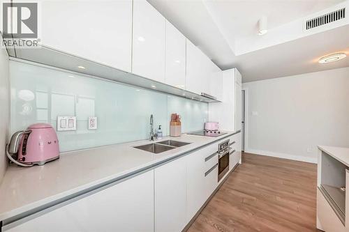 3402, 1122 3 Street Se, Calgary, AB - Indoor Photo Showing Kitchen With Double Sink