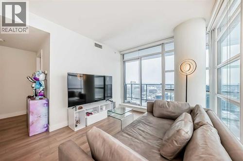 3402, 1122 3 Street Se, Calgary, AB - Indoor Photo Showing Living Room