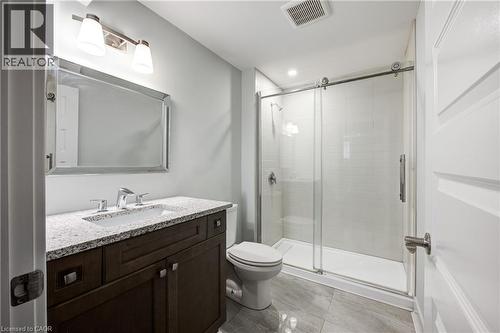 Full bathroom with a shower stall, vanity, and recessed lighting - 2527 Holbrook Drive, London, ON - Indoor Photo Showing Bathroom