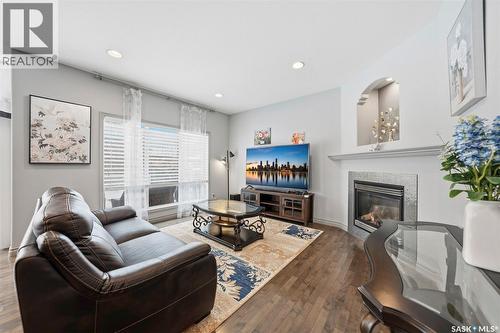 218 Brookshire Crescent, Saskatoon, SK - Indoor Photo Showing Living Room With Fireplace