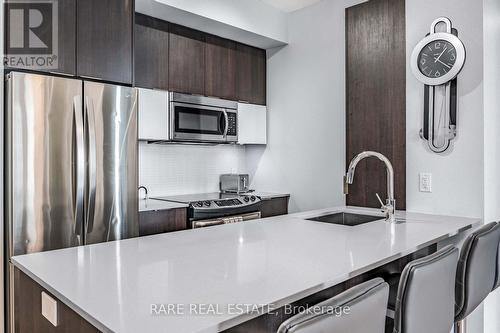 2404 - 56 Annie Craig Drive, Toronto, ON - Indoor Photo Showing Kitchen With Stainless Steel Kitchen With Upgraded Kitchen