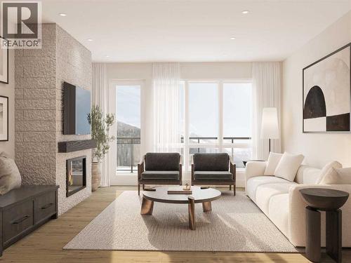 811, 101H Stewart Creek Rise, Canmore, AB - Indoor Photo Showing Living Room