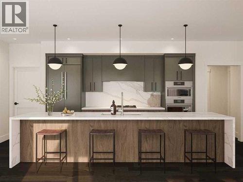 832, 101H Stewart Creek Rise, Canmore, AB - Indoor Photo Showing Kitchen With Upgraded Kitchen