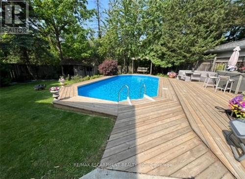 5119 Cherryhill Crescent, Burlington, ON - Outdoor With In Ground Pool With Deck Patio Veranda With Backyard