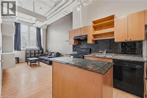 Kitchen: tenants belongings removed to respect tenants privacy - 410 King Street W Unit# 124, Kitchener, ON - Indoor Photo Showing Kitchen With Double Sink