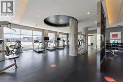 Exercise room featuring recessed lighting - 