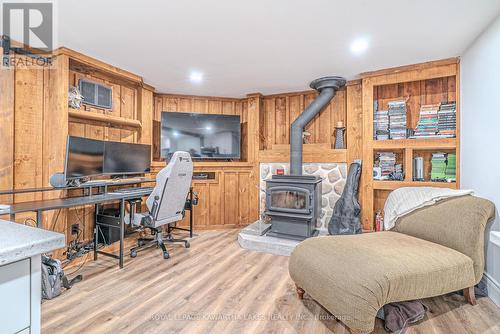 7725 Leskard Road N, Clarington, ON - Indoor Photo Showing Office With Fireplace