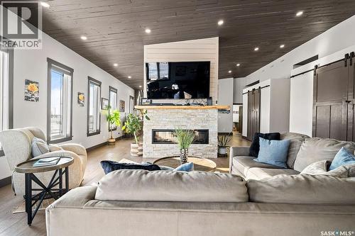 Cote Acreage, Benson Rm No. 35, SK - Indoor Photo Showing Living Room With Fireplace