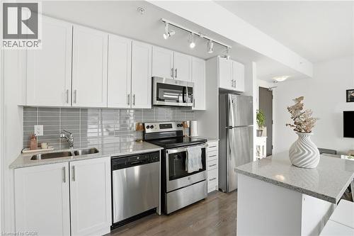 550 North Service Road Unit# 801, Grimsby, ON - Indoor Photo Showing Kitchen With Double Sink With Upgraded Kitchen