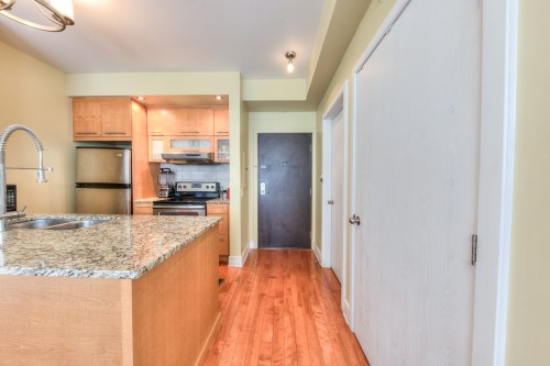 Cuisine - 406-150 Rue Sherbrooke E., Montréal (Ville-Marie), QC - Indoor Photo Showing Kitchen With Double Sink
